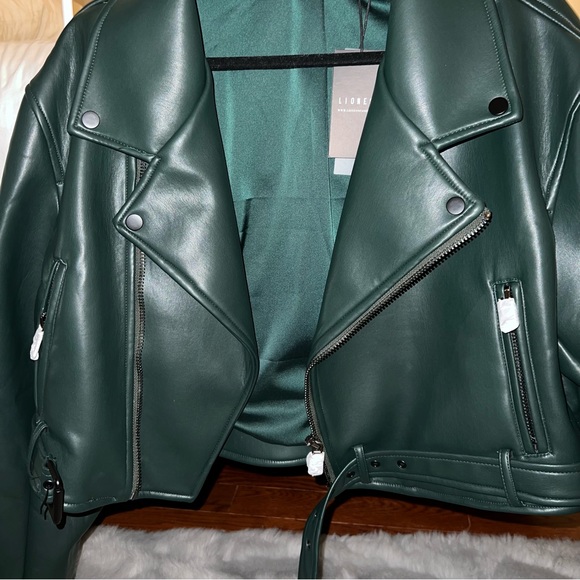 Lioness | Jackets & Coats | Lioness Staten Island Leather Jacket Moss | Poshmark